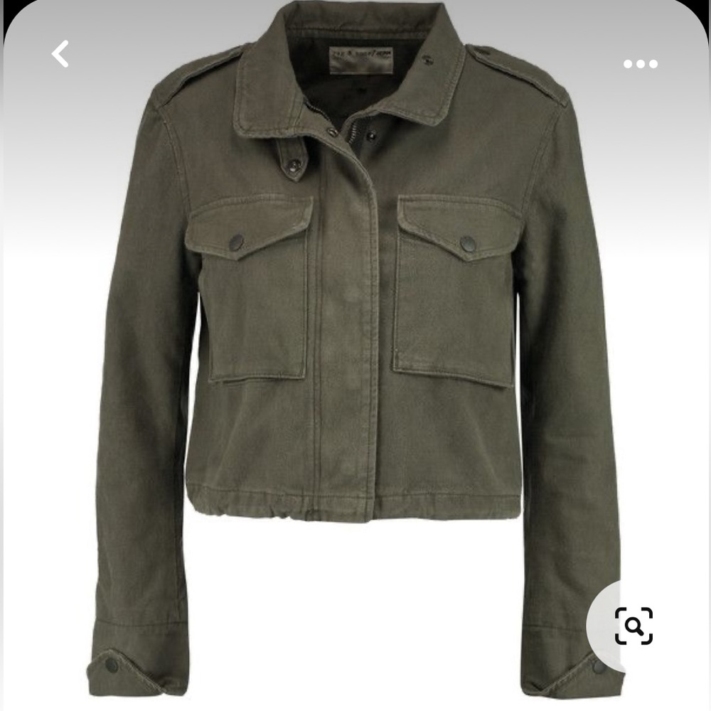 Rag & Bone cropped military jacket army green